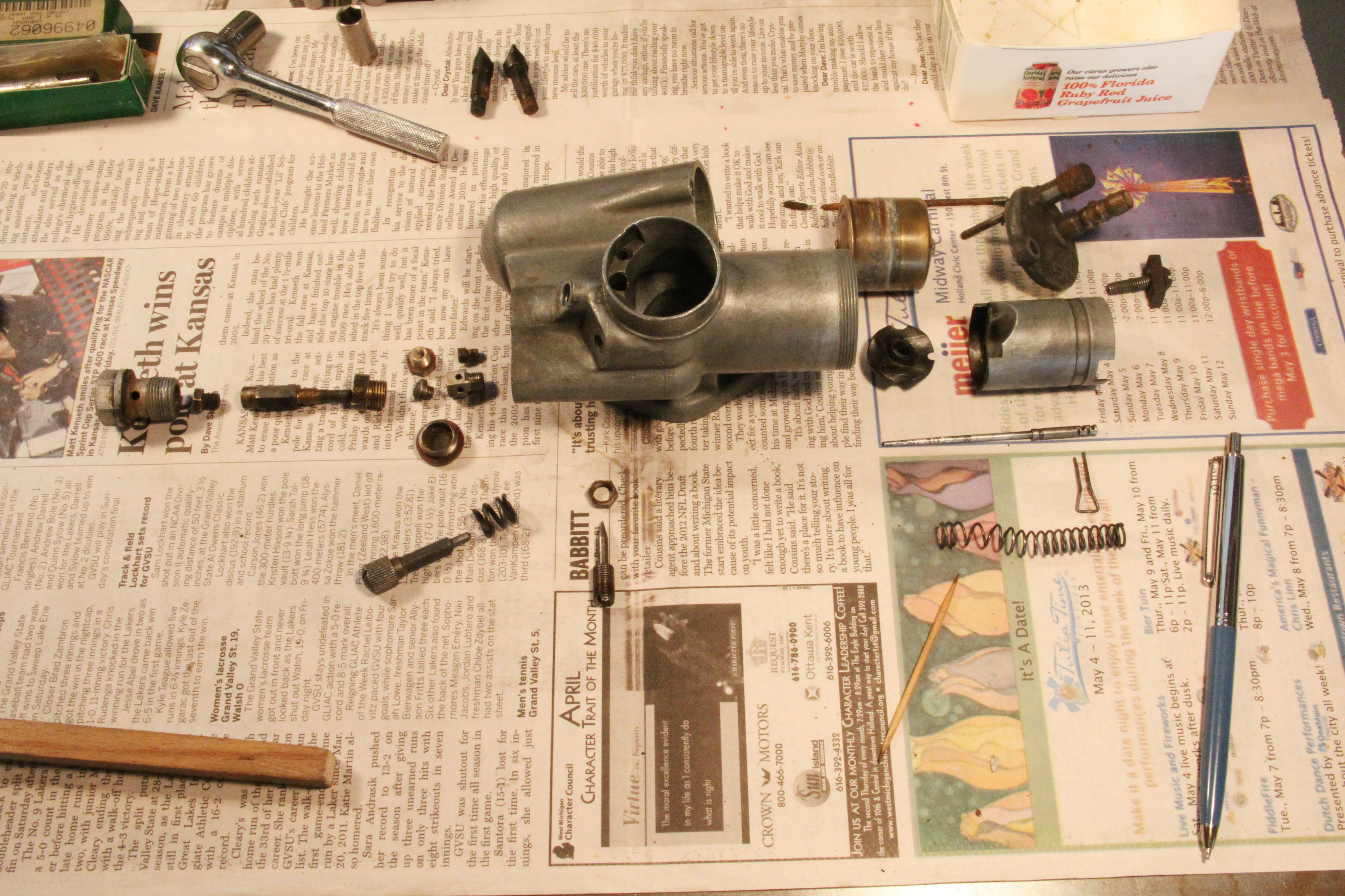 The Bing 1/25/4 spread out on the work bench.