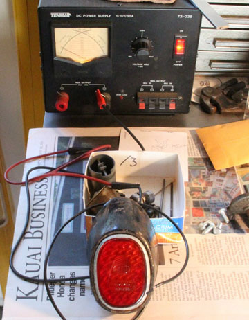 Brightness of the Z�ndapp KS601 tail light alone with no reflector.